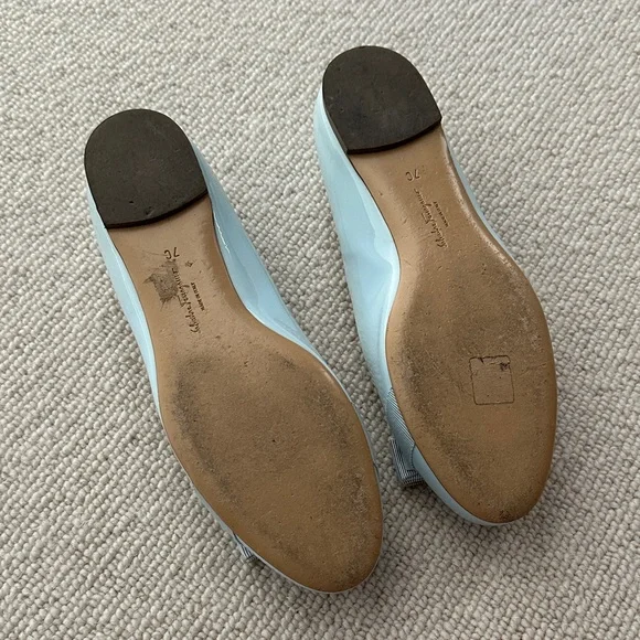 Salvatore Ferragamo Pale Blue Flats with Bow, sz US7 - Picture 3 of 5